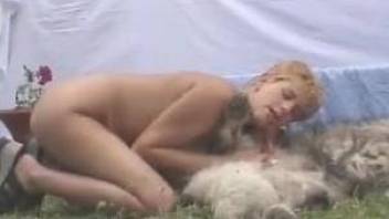 Horny chick gets fucked savagely in an outdoor vid