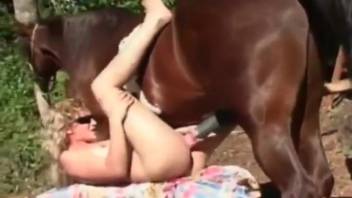 Incredible sex scene featuring an obedient bestiality-loving woman