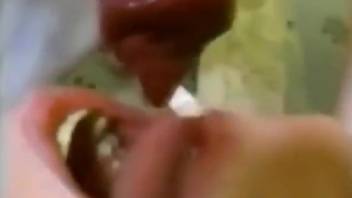 Horny lady swallowing cum in a hot porno movie here