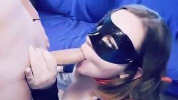 Masked whore devouring dog dicks and then some