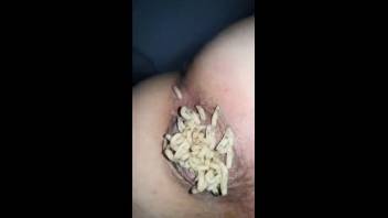 Incredible butthole is currently stuffed with tasty larvae