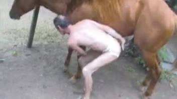 Homosexual guy arches his rear for some equine intimacy outdoors